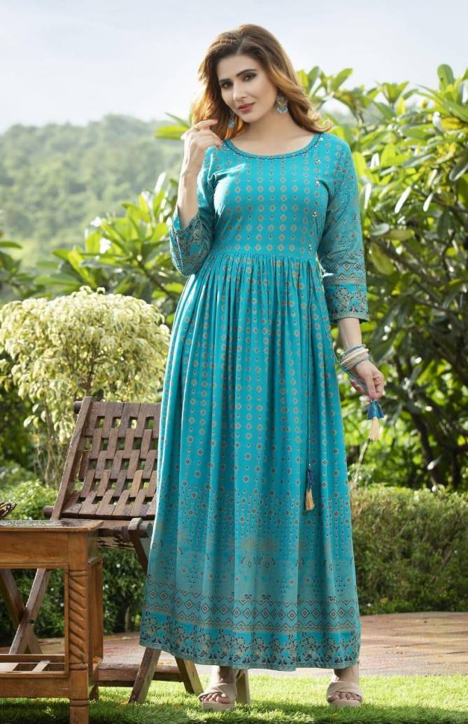 Majisha Nx Nayara Heavy Designer Fancy Wear Long Anarkali Kurti Collection